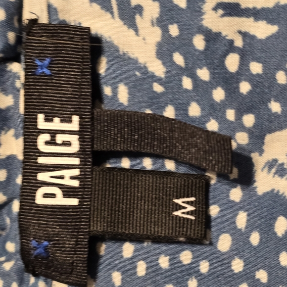 PAIGE Womens Blue and White Ruched Sailor Collar Blouse - Picture 3 of 8